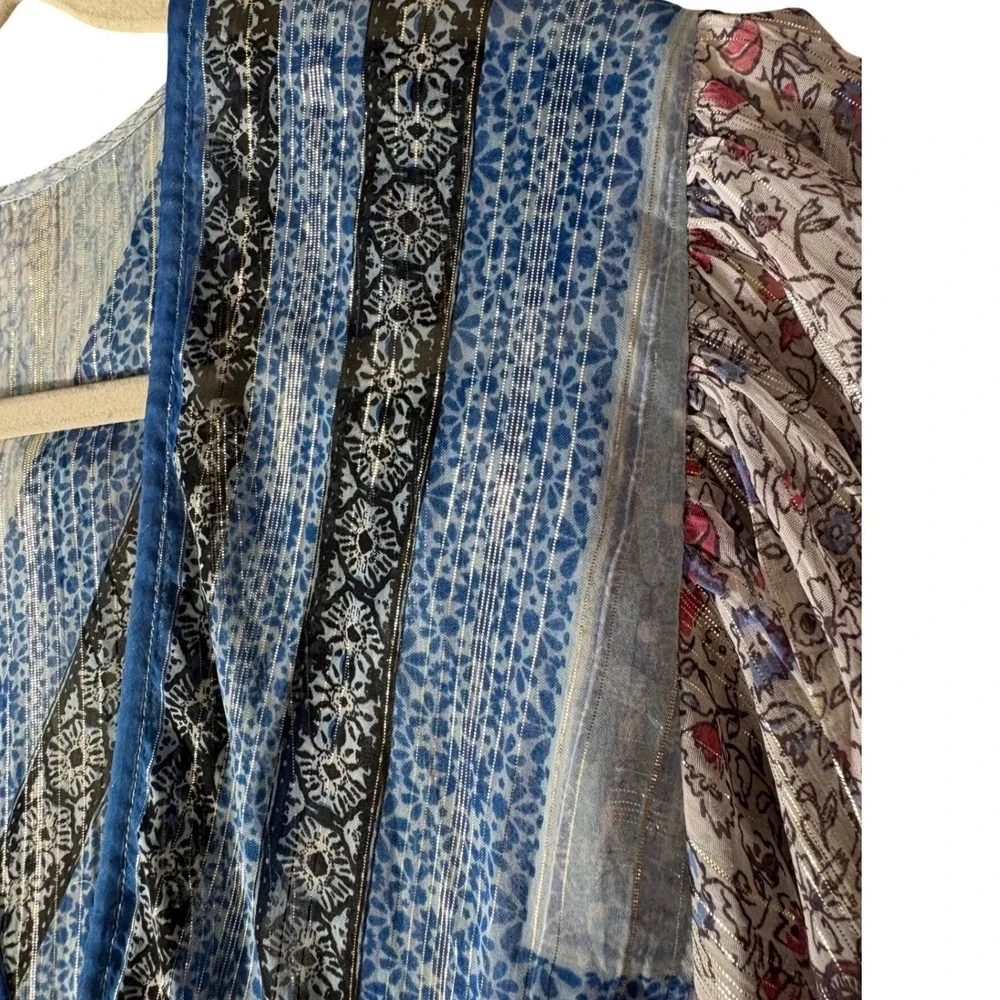 Free‎ People Alyiah Blouse Boho Puff Sleeve Top Blouse sz S